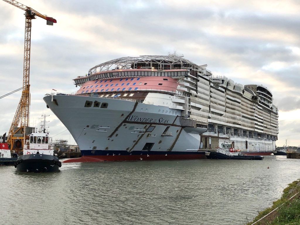 Wonder of the Seas durante su construcción 