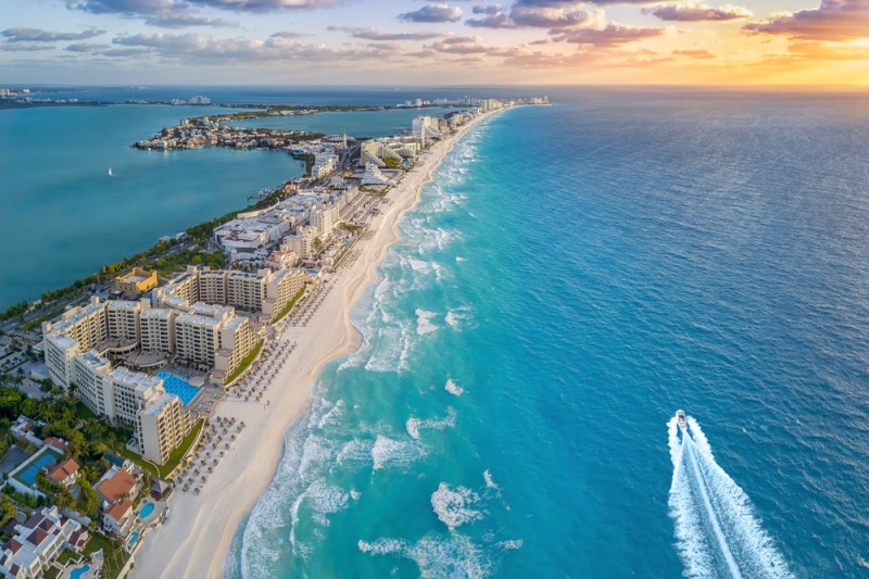 Cancún vista desde el aire