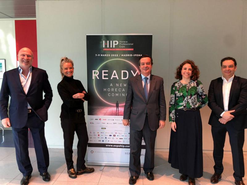 Hugo Rovira, Eva Ballarin, Eduardo López-Puertas, Paula Nevado y Manel Bueno, en la presentación de HIP2022