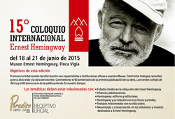 Paradiso, receptivo oficial del XV Coloquio Internacional Ernest Hemingway.