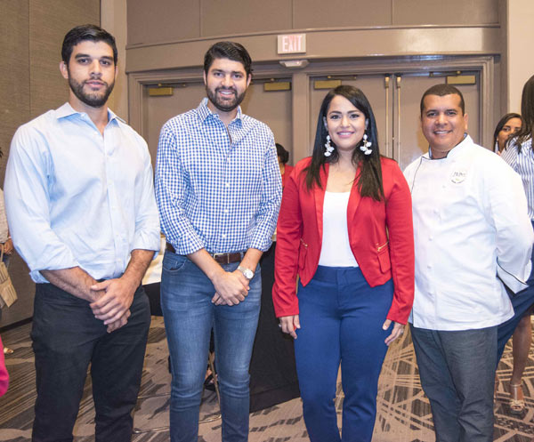 Luis Carlo Rodríguez, Miguel Subero, Lewanda  Bello, Francisco Núñez (Mr. Paco) durante la presentación de Expo Gastronómica 2019