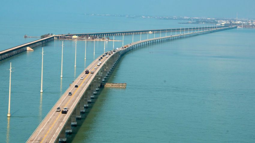 carretera a los Cayos de Florida, vista desde el aire