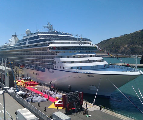 Industria de cruceros da la bienvenida en Barcelona al nuevo Riviera de Oceania Cruises