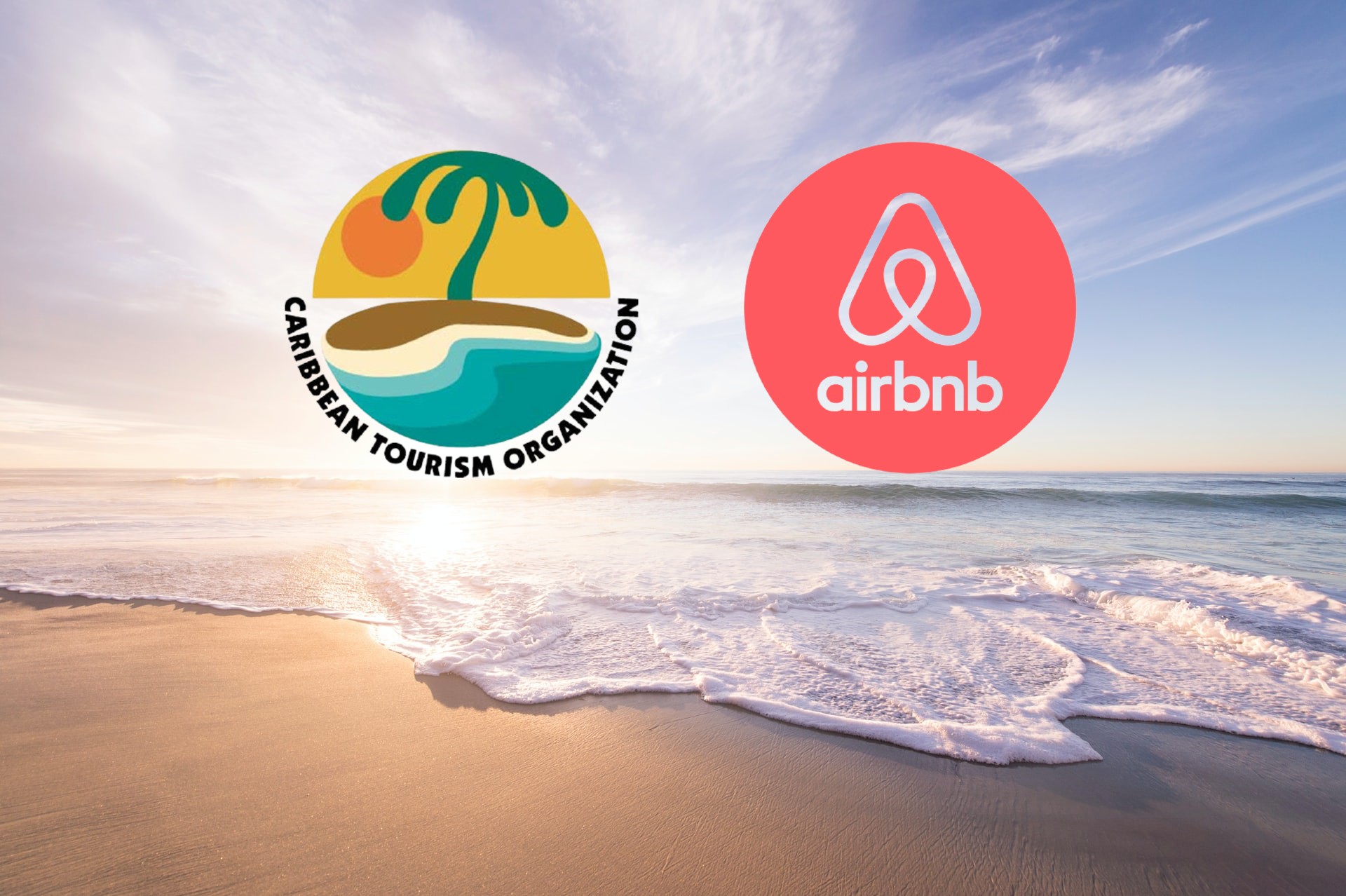 una playa y los logos de CTO y Airbnb arriba