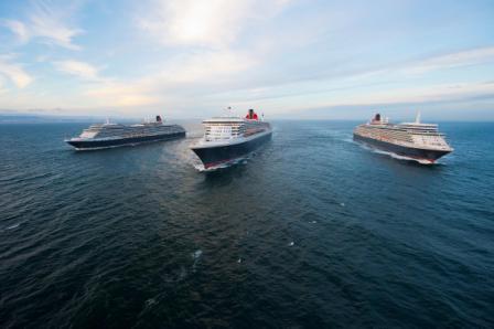 Cita Real de Cunard: un encuentro de Queen Elizabeth y Queen Mary en Long Beach 