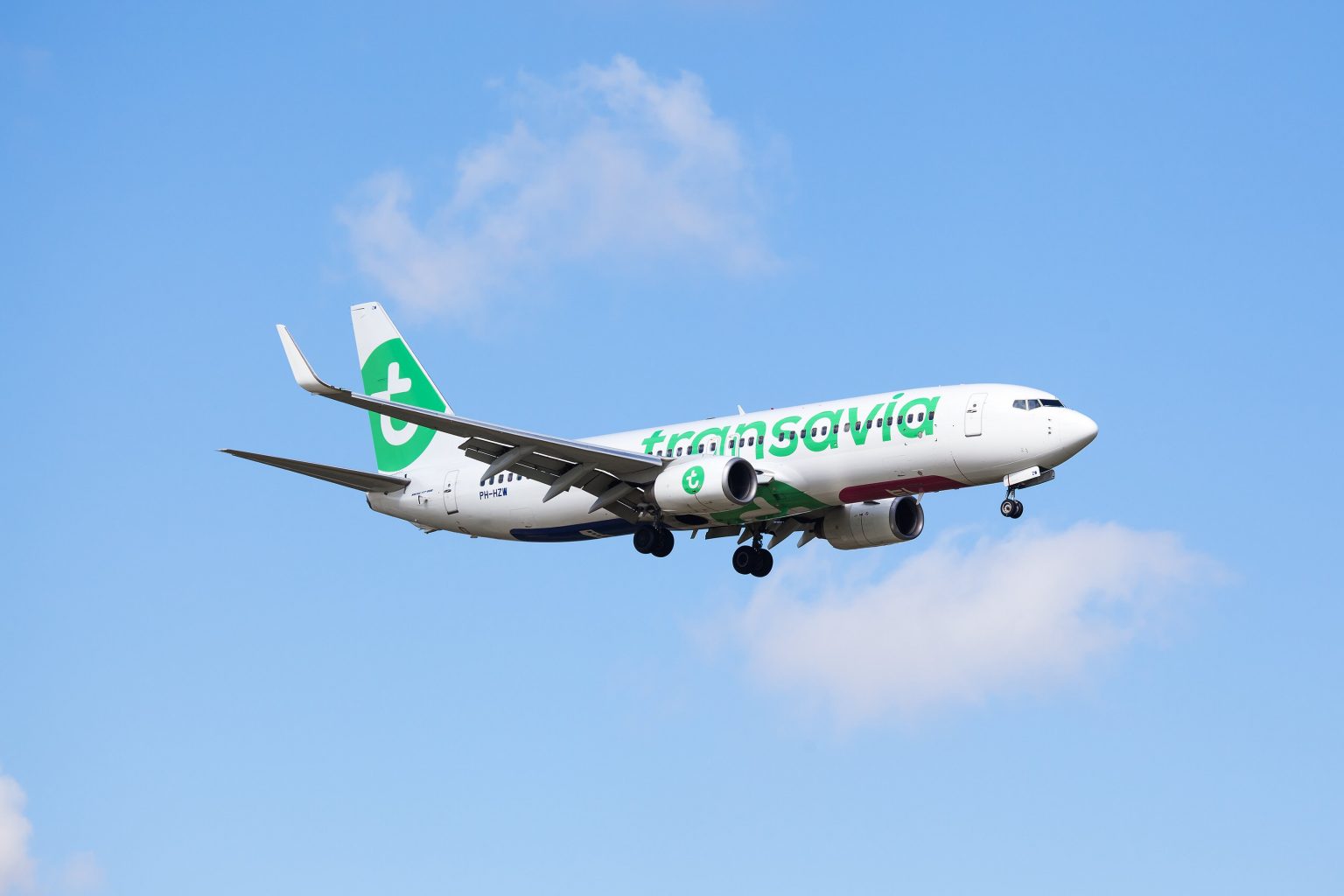 avión de Transavia en pleno vuelo