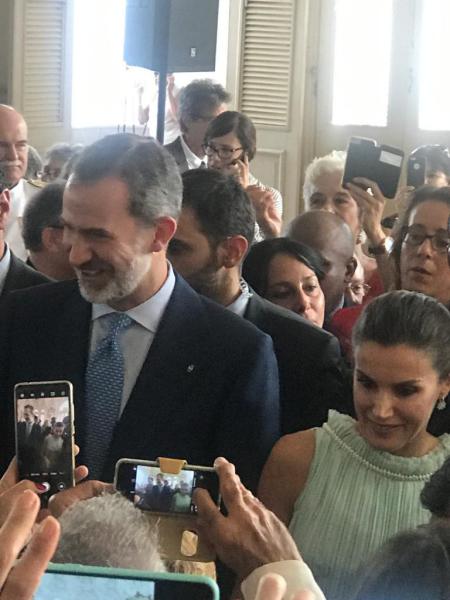 Reyes de España con empresarios españoles en Cuba