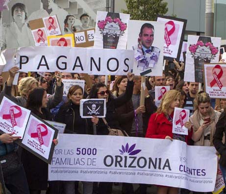 Empleados de Orizonia protestan ante Industria y piden mediación del gobierno