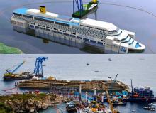 Continúan trabajos para estabilizar al Costa Concordia durante el invierno