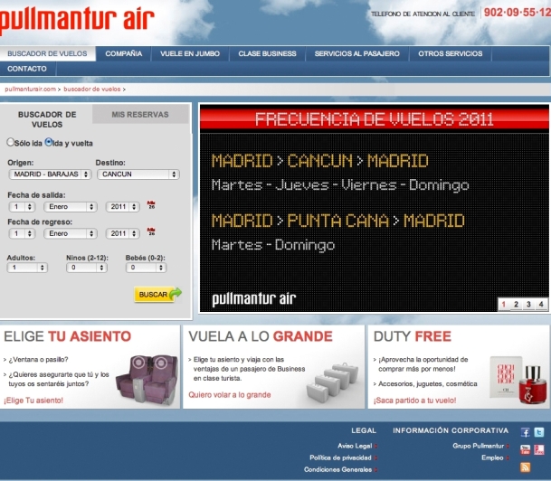 España: Pullmantur Air estrena nueva web para ofrecer un servicio aún más personalizado